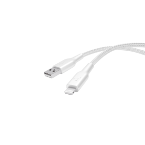 Powerology Braided USB-A To Lightning Data & Fast Charge Cable -white