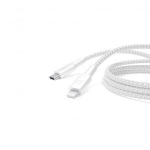 Powerology Braided USB-C To Lightning Data & Fast Charge Cable-white