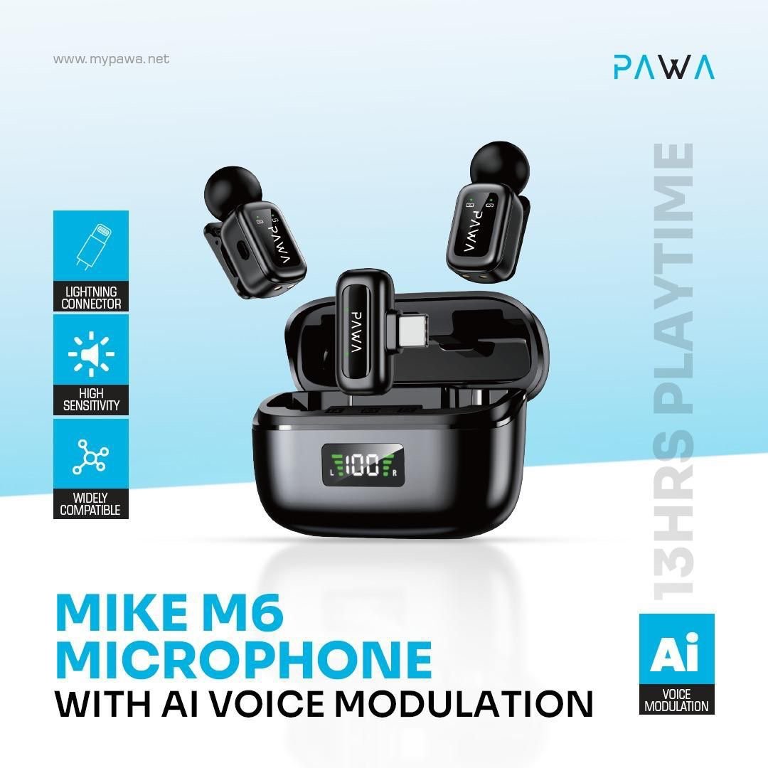 *Pawa* Mike M6 Microphone With AI Voice Modulation.