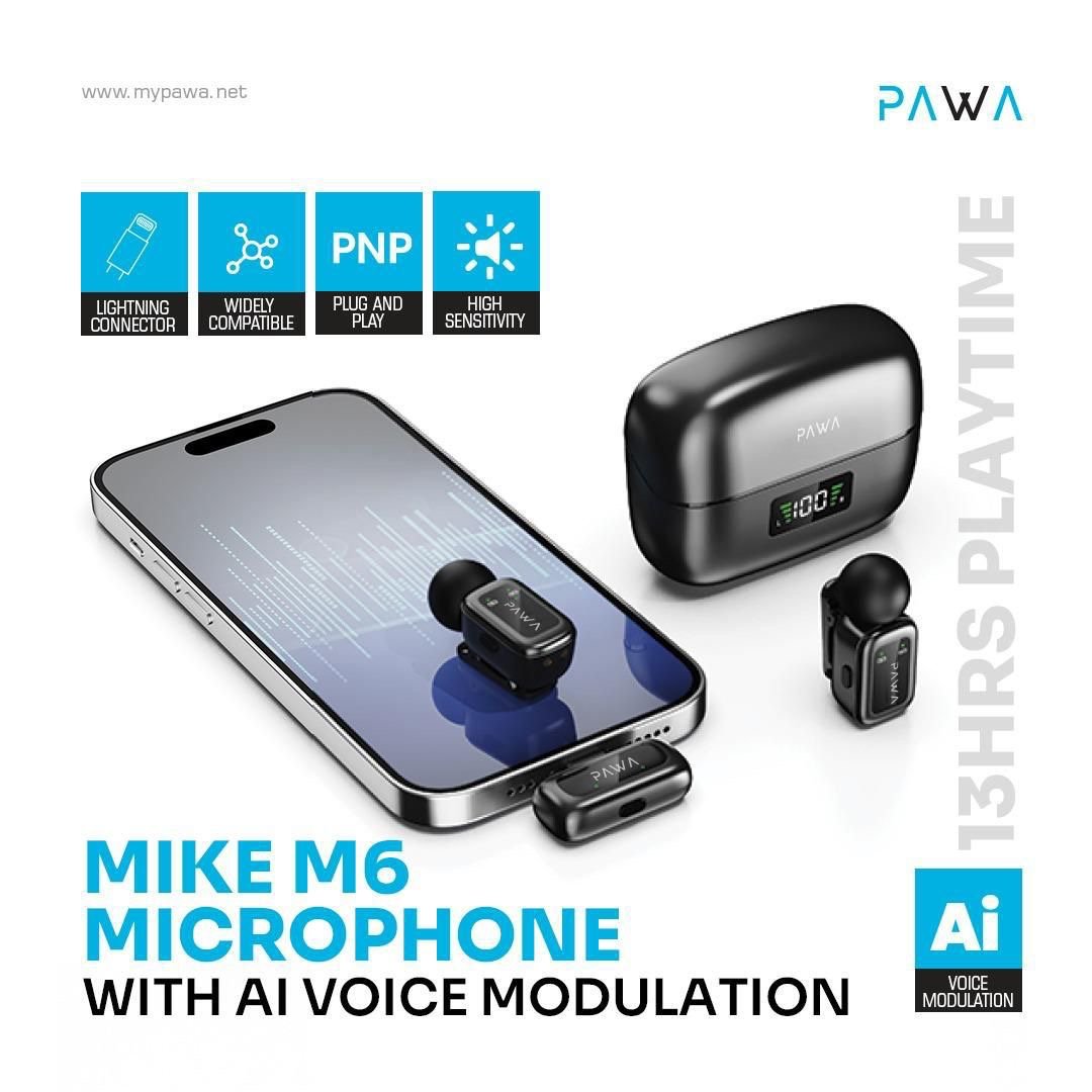 *Pawa* Mike M6 Microphone With AI Voice Modulation.