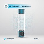 Powerology Hydrogen-Rich Water Generator, OLED Display, One-Touch Control, 10 Electrolysis Cycle, 1200mAh Battery, 280ml Capacity, High Performance Su