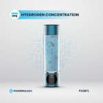 Powerology Hydrogen-Rich Water Generator, OLED Display, One-Touch Control, 10 Electrolysis Cycle, 1200mAh Battery, 280ml Capacity, High Performance Su