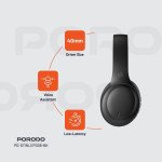 Porodo Soundtec PRIMO Wireless Headphone ENC & Low- Latency Gaming Mode.