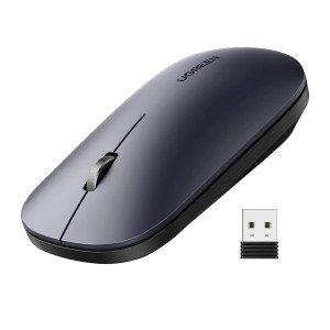 UGREEN Wireless Mouse, 2.4G Slim Silent Computer Mouse with 4000 DPI, USB Cordless Mouse with 18-Month Battery Life, Small Flat Portable Optical Mice