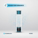 Powerology Hydrogen-Rich Water Generator, OLED Display, One-Touch Control, 10 Electrolysis Cycle, 1200mAh Battery, 280ml Capacity, High Performance Su