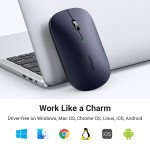 UGREEN Wireless Mouse, 2.4G Slim Silent Computer Mouse with 4000 DPI, USB Cordless Mouse with 18-Month Battery Life, Small Flat Portable Optical Mice