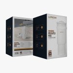LePresso Coffee Mug with Stainless Straw, 900mL Capacity, Durable Stainless Steel Material, Dual Drink Mode, Lightweight - Black