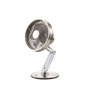 Porodo Lifestyle Metal Desk Fan, 360 Rotating Base, Compact & Portable - Gray