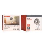 Porodo Lifestyle Metal Desk Fan, 360 Rotating Base, Compact & Portable - Gray