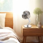 Porodo Lifestyle Metal Desk Fan, 360 Rotating Base, Compact & Portable - Gray