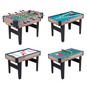 Porodo Lifestyle Multi-Game Table with Foosball Table, Billiard Table, Hockey Table & Table Tennis, Easy Transition, Quick Set-up, Full Package Access