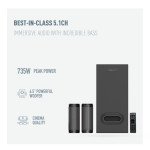 Powerology Immersive Audio 5.1CH Wireless Soundbar Surround Sound Dolby Audio