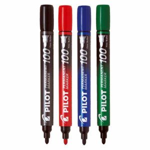 Pilot Permanent Marker Round SCA-100-S4 ماركر عادى مدور طقم 4 لون