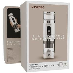 Lepresso MokaRise Electric Moka Maker with One- Touch Operation - Silver