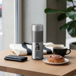 Lepresso MokaRise Electric Moka Maker with One- Touch Operation - Silver