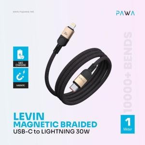 Pawa Levin Magnetic Braided USB-C to C &  USB -C to Lighting Cable 1m 60W-G