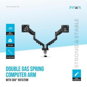 Double Gas Spring Computer Arm with 360 Rotation