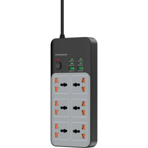 Porodo 3000W | 6AC Universal Power Strip with 6 USB Ports (4C + 2A)